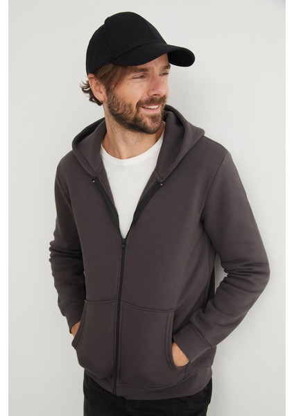 3 Iplik Fermuarlı Kanguru Cepli Sweatshirt modelleri