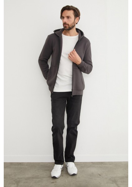 3 Iplik Fermuarlı Kanguru Cepli Sweatshirt indirimleri