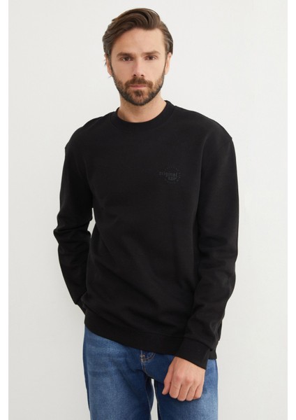 Original Raw Kabartma Baskılı Sweatshirt