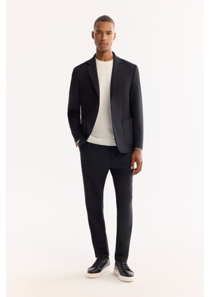 Erkek Siyah Bi-Stretch Teknik Kumaş Comfort Slim Fit Ceket A52Y4009 fırsatları