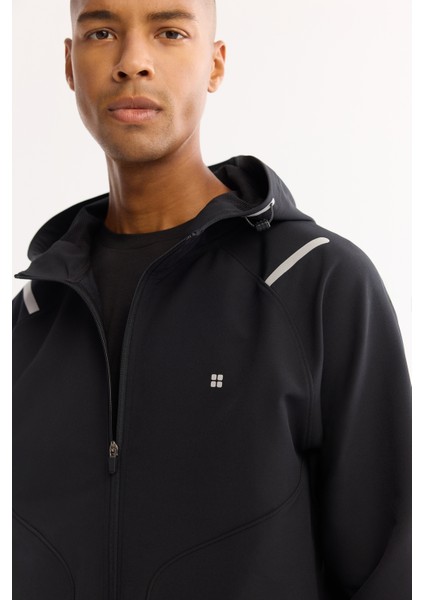 Erkek Siyah Kapüşonlu Fermuarlı Bi-Stretch Regular Fit Sweatshirt A52Y1332 fiyatları