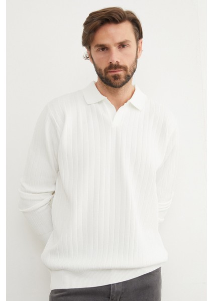 Basic Polo Yaka Triko Kazak indirimleri