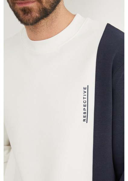 Respectıve Yazı Baskılı Renk Bloklu Sweatshirt fırsatları