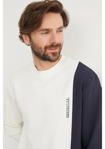 Respectıve Yazı Baskılı Renk Bloklu Sweatshirt indirimleri