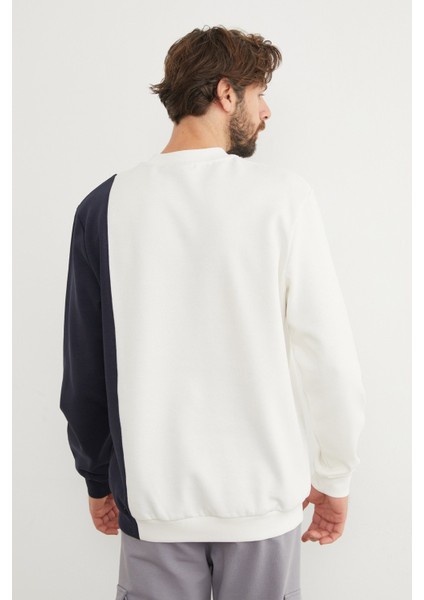 Respectıve Yazı Baskılı Renk Bloklu Sweatshirt