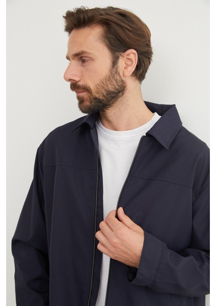 Fermuarlı Polo Yaka Scuba Kumaş Yağmurluk fırsatları