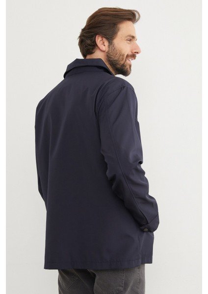 Fermuarlı Polo Yaka Scuba Kumaş Yağmurluk