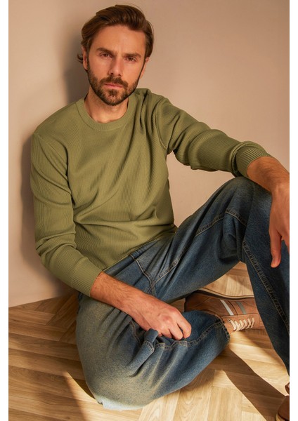 Basic Bisiklet Yaka Triko Kazak