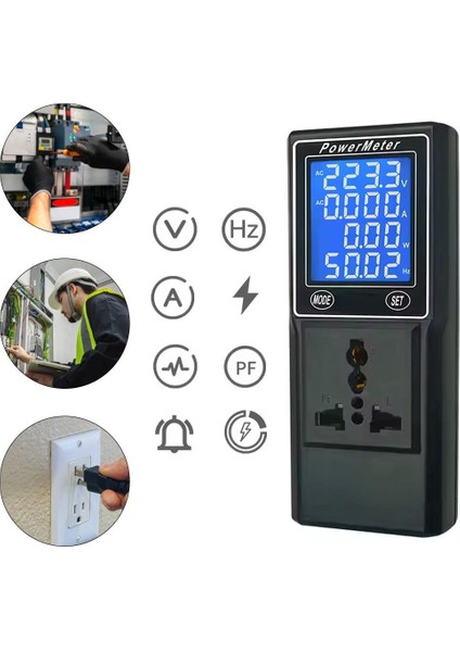 PM-26400 Volt Amper Watt Hz Güç Ölçer Dijital Ekranlı (Powermeter)