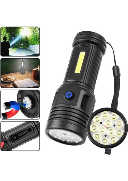 PM-26722 Plastik 4+2 Modlu Şarjlı 12 Ledli El Feneri modelleri