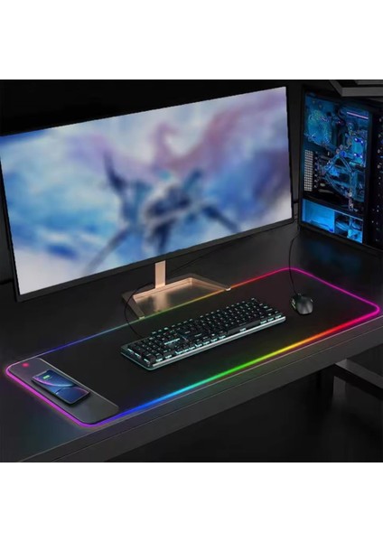 PM-25115 Xl Rgb Gaming Mouse Pad Wireless Telefon Şarj Destekli 14 Modlu fırsatları