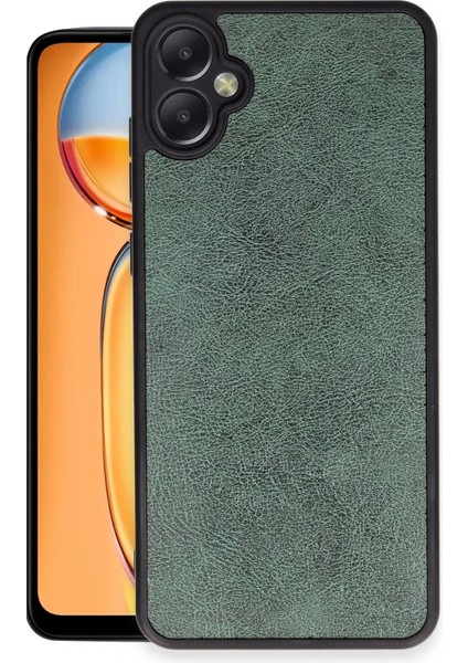 Newface Samsung Galaxy A05 Kılıf Aras Deri Kapak - Koyu Yeşil