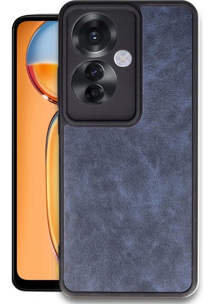 Newface Oppo Reno 11F Kılıf Aras Deri Kapak - Lacivert