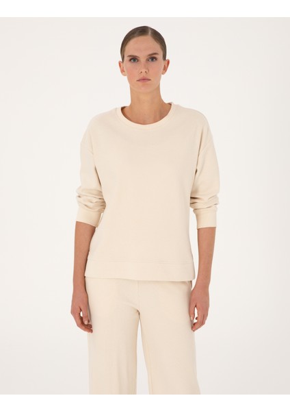 Kadın Ekru Oversize Sweatshirt 50314948-VR019