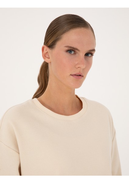 Kadın Ekru Oversize Sweatshirt 50314948-VR019 fiyatları