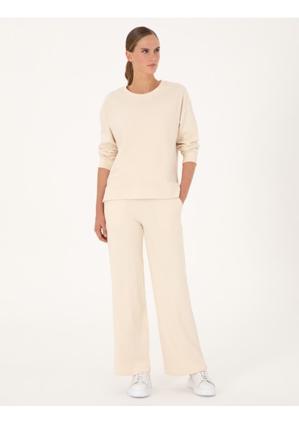 Kadın Ekru Oversize Sweatshirt 50314948-VR019 fırsatları