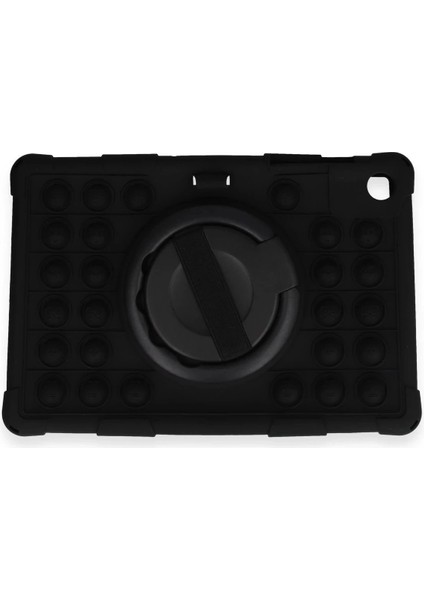 Newface Samsung Galaxy Tab A9 Plus Kılıf Patpat El Tutma Aparatlı Standlı Tablet Silikon - Siyah