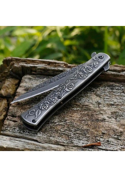 Kamp Outdoor Italyan Model Gül Kabartmalı Eskitme Gümüş Gül Işlemeli Çakı fiyatları