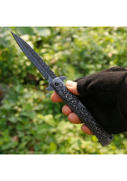 Kamp Outdoor Italyan Model Gül Kabartmalı Eskitme Gümüş Gül Işlemeli Çakı fırsatları