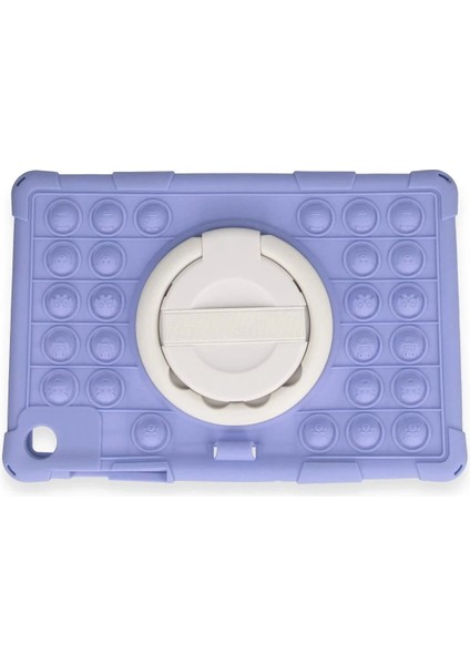 Newface Samsung Galaxy Tab A9 Plus Kılıf Patpat El Tutma Aparatlı Standlı Tablet Silikon - Lila