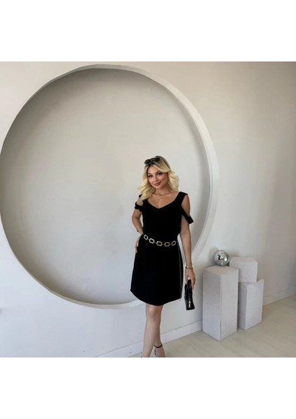 Kadın Askılı Oğuk Omuz Detaylı Odal Elbise fiyatları