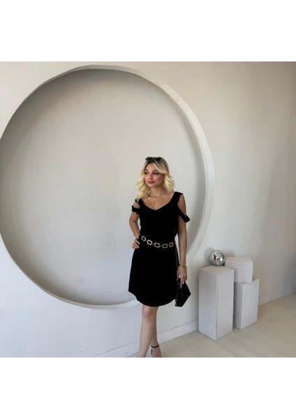 Kadın Askılı Oğuk Omuz Detaylı Odal Elbise modelleri