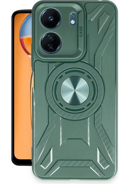 Newface Xiaomi Redmi 13C Kılıf Lincoln Silikon - Koyu Yeşil