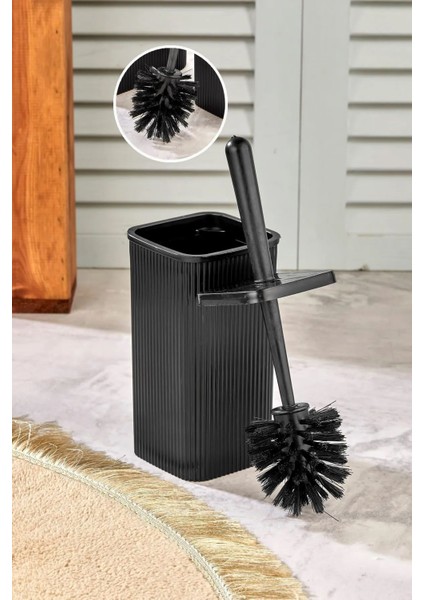Çizgili Plastik Tuvalet Fırçası, Temizlik Için Ideal ve Şık Tasarım
