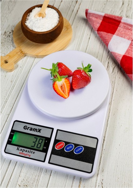 Dijital Hassas Mutfak Tartısı, LCD Ekran, Beyaz, Kolay Kullanım