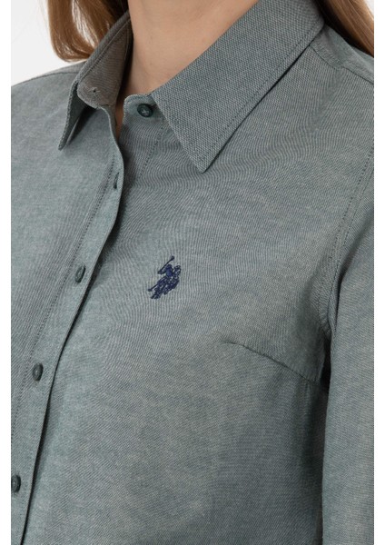 Kadın Koyu Yeşil Gömlek Basic 50297002-VR079