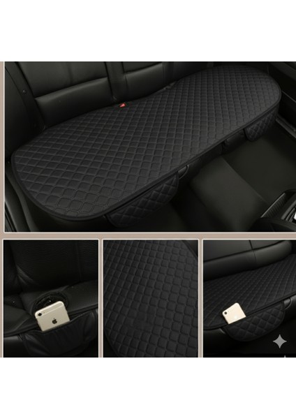 Mitsubishi Asx Jeep 2010-2016 Uyumlu 3 Parça Kapitone Oturak Araba Koltuk Suni Deri Gri - Kaymaz | Trobus fiyatları