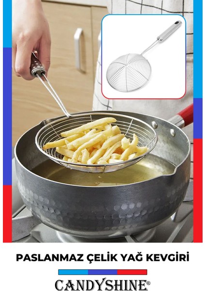Paslanmaz Çelik Kızartma ve Haşlama Süzgeç, Kaşık, Kevgir, Tel, Çok Amaçlı fırsatları