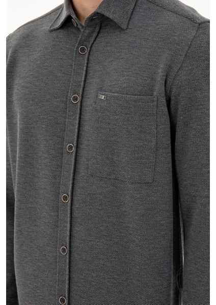 Erkek Açık Gri Gömlek Örme 50306264-VR001