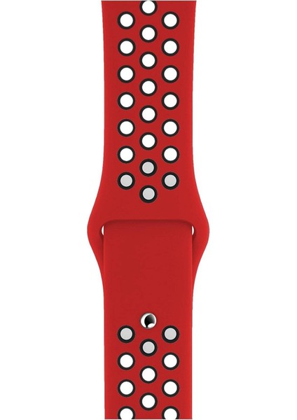 Apple Watch Series 6 42 MM Fileli Kordon Kırmızı-Siyah