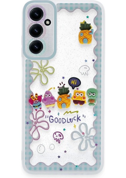 Newface Samsung Galaxy A14 4g Kılıf Sweet Desenli Silikon Kapak - Açık Mavi