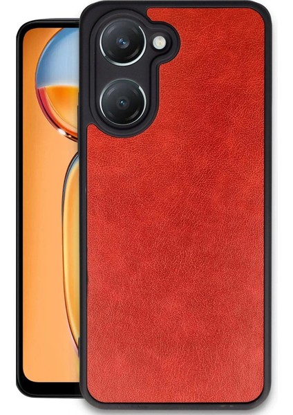 Newface Vivo Y18 Kılıf Aras Deri Kapak - Kırmızı
