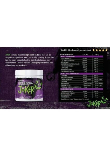 Joker Preworkout Dmaa 300G fiyatları