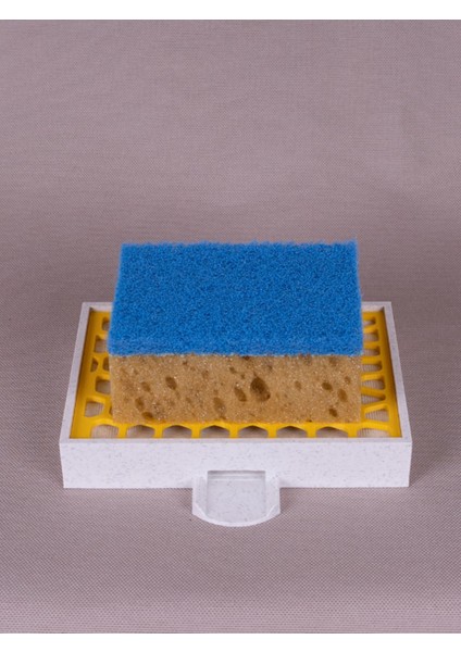 Süzgeçli Mutfak Süngeri, Su Tahliyeli, 12X9 Cm, Canlı Sarı Renk