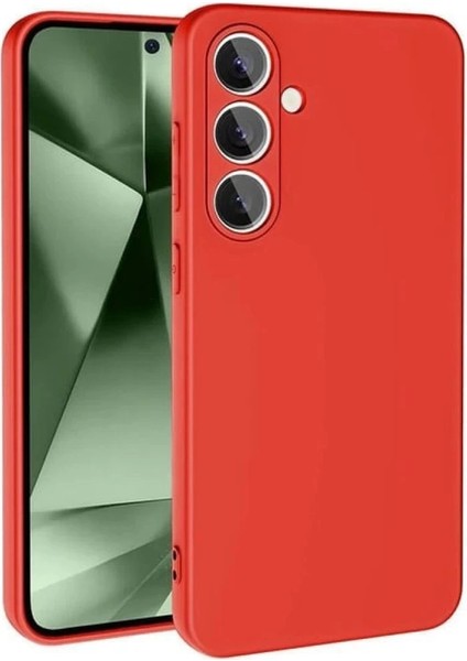 Newface Samsung Galaxy S24 Fe Kılıf Nano Içi Kadife Silikon - Kırmızı