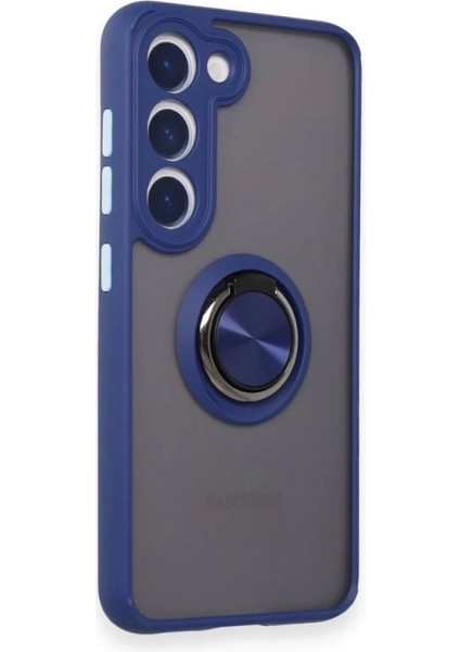 Newface Samsung Galaxy M15 Kılıf Montreal Yüzüklü Silikon Kapak - Lacivert fiyatları