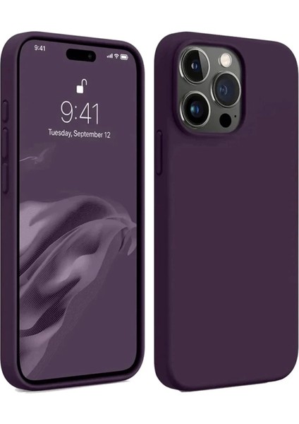 Newface iPhone 15 Pro Max Kılıf First Silikon - Mürdüm