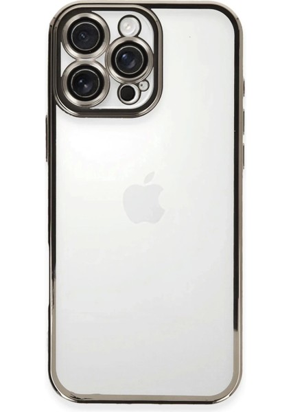 Newface iPhone 16 Pro Max Kılıf Razer Lensli Silikon - Titanyum Gri