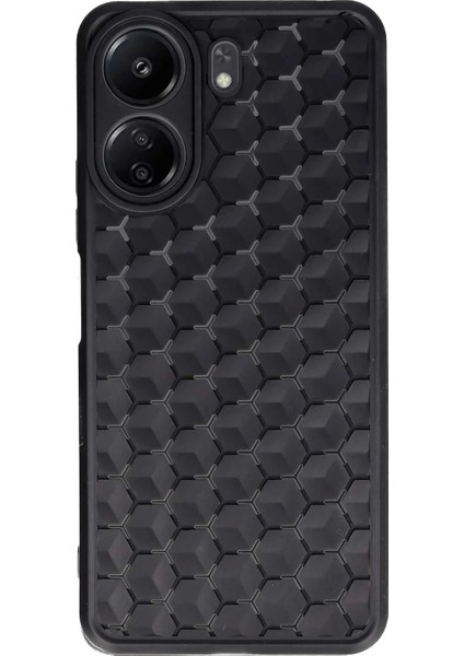 Newface Xiaomi Redmi 13C Kılıf Petek Silikon Kapak - Siyah