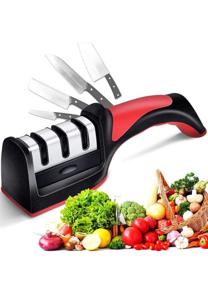 Elmas Bıçak Bileme Aleti, Ergonomik Sap, 3 Açılı, Pratik ve Dayanıklı