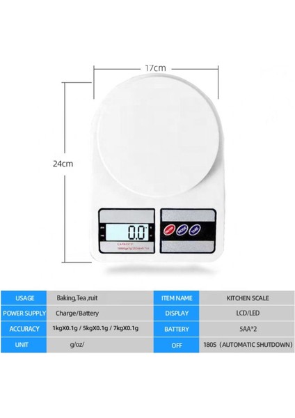 LCD Ekranlı 10 kg Dijital Mutfak Terazisi, Hassas Tartım Için Ideal indirimleri