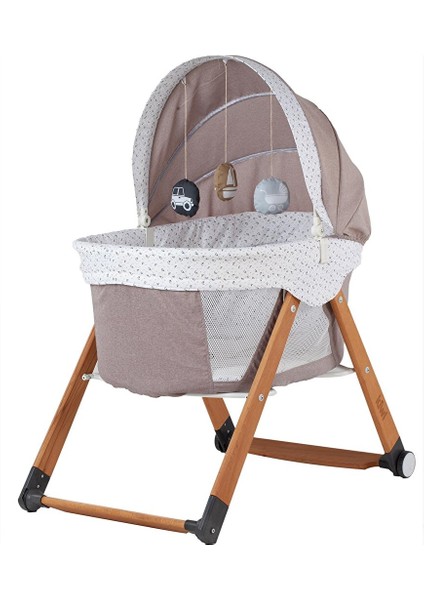 Seeper Doğal Ahşap Sallanabilen Katlanır Beşik