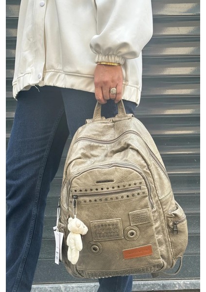 Kadın Yeni Sezon Ithal Yıkamalı Deri Sırt Çantası modelleri