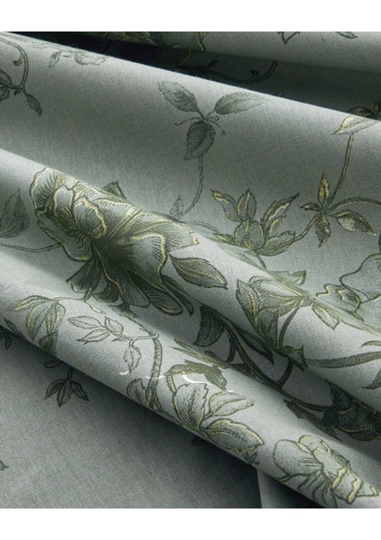 Rosy Glow Pamuk Tek Kişilik Nevresim Takımı 160X220 cm Yeşil