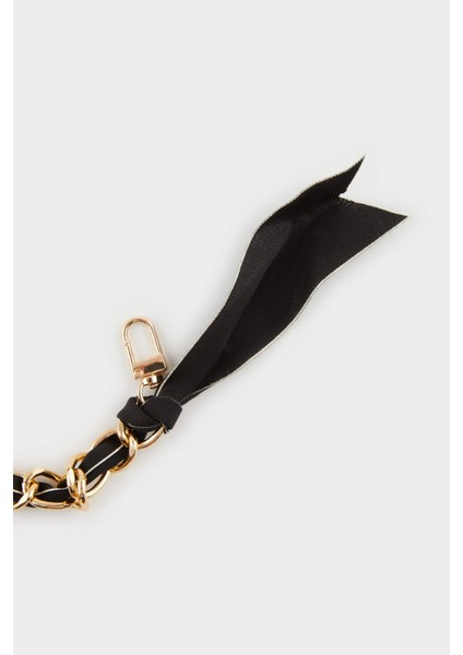 Kadın Siyah Kurdeleli Gold Charm Anahtarlık F6961AXNS fiyatları