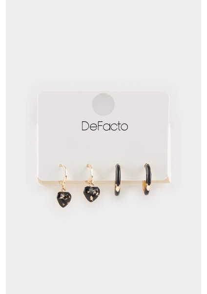 Kadın 2'li Kalpli Küpe F6846AXNS